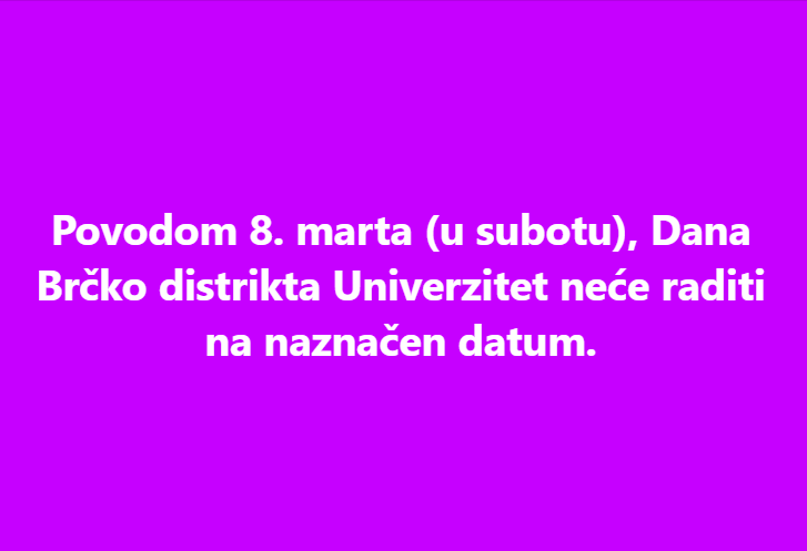Neradni dan na Univerzitetu